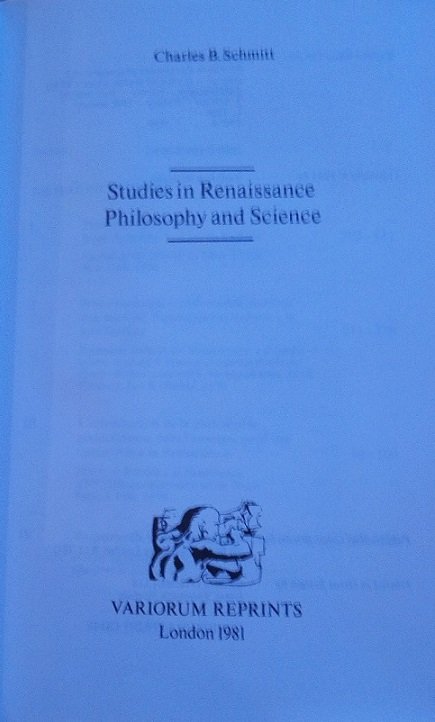 STUDIES IN RENAISSANCE - PHILOSOPHY AND SCIENCE