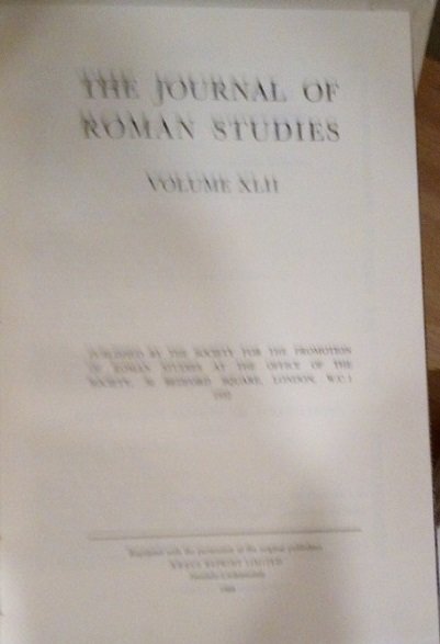 THE JOURNAL OF ROMAN STUDIES - VOLUME XLII - 1952