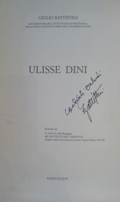 ULISSE DINI - ESTRATTO DA "N¦2.95 (65) DELLA RASSEGNA "IL …