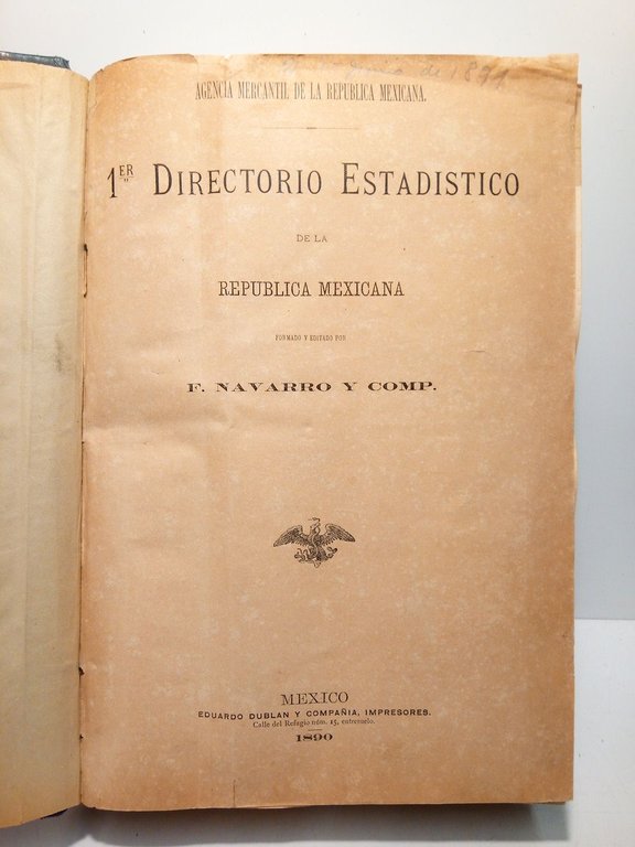 1er. Directorio Estadístico de la República Mexicana / Formado y … | Immagine Gallery 2