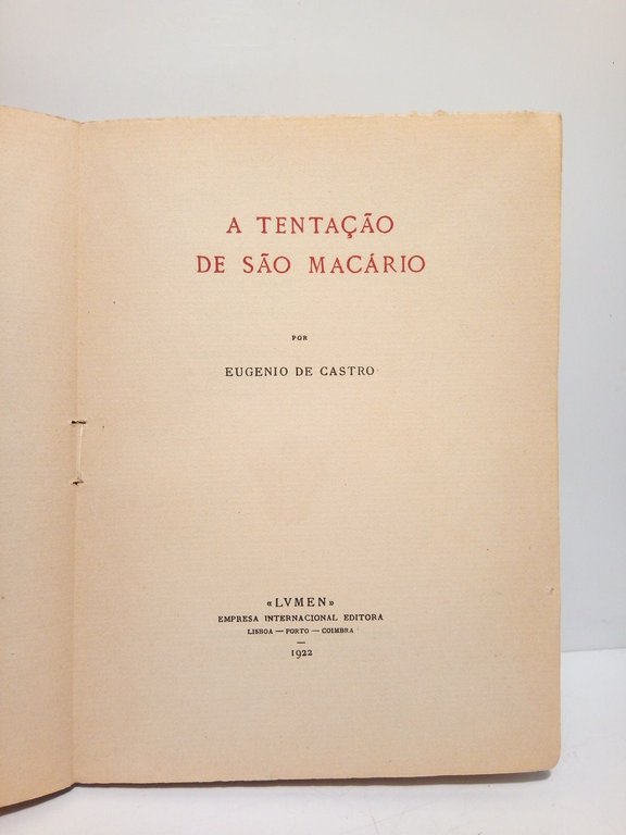 A tentaçao de Sao Macário [Poesías]