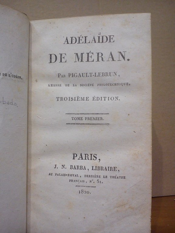 Adélaide de Méran / par Pigault-Lebrun, membre de la Société …