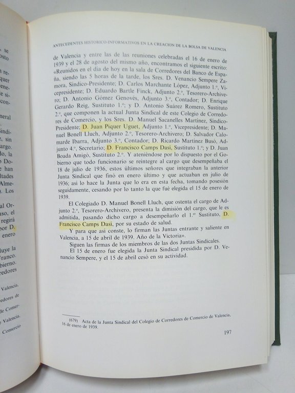Antecedentes histórico-informativos en la creación de la Bolsa de Valencia …