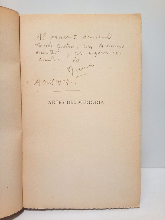 Antes del mediodía. (Novela)