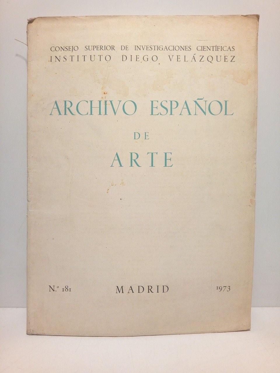 Archivo Español de Arte. Revista trimestral. N.º 181 (enero a …