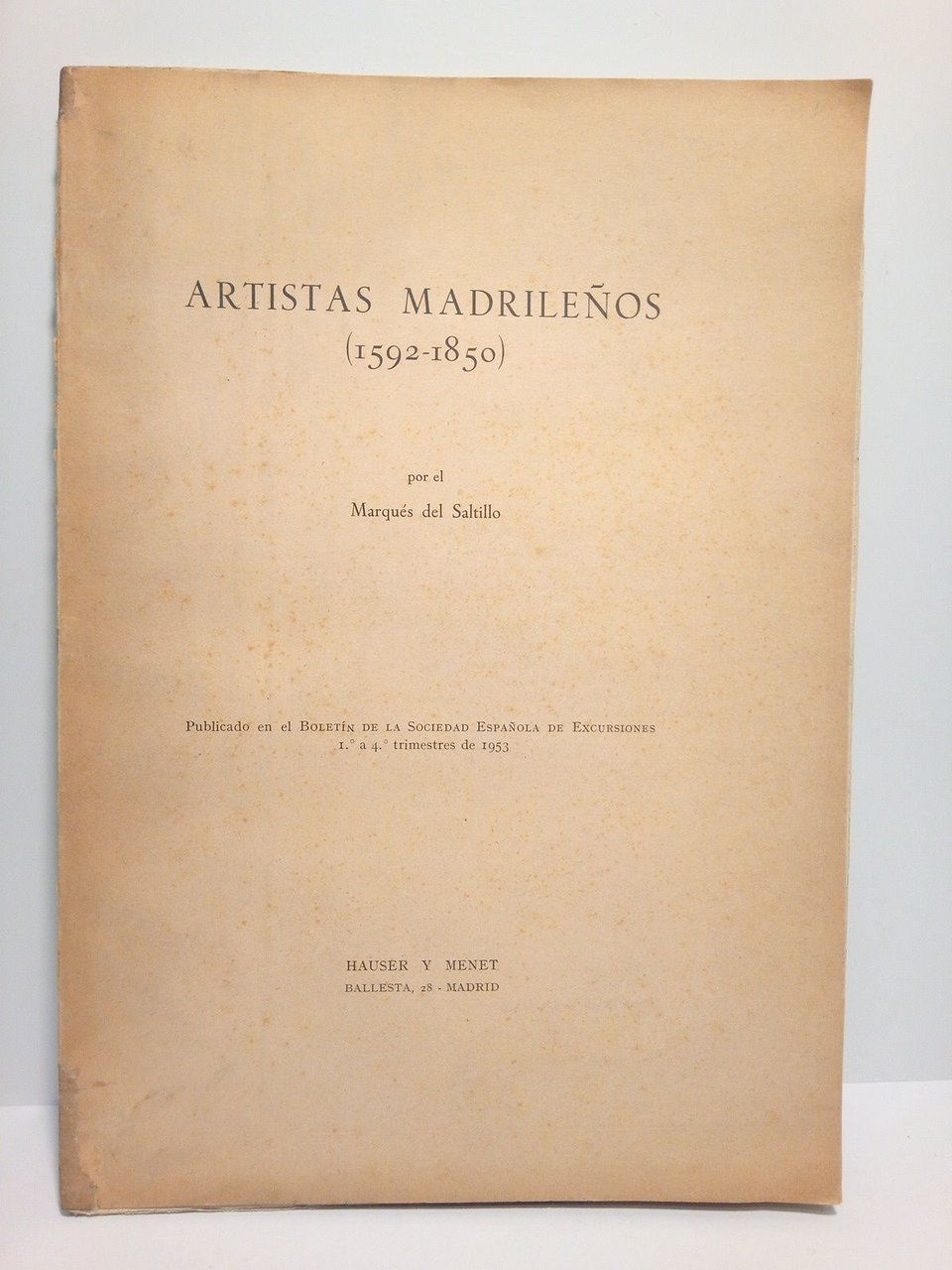 Artistas madrileños (1592 - 1850)