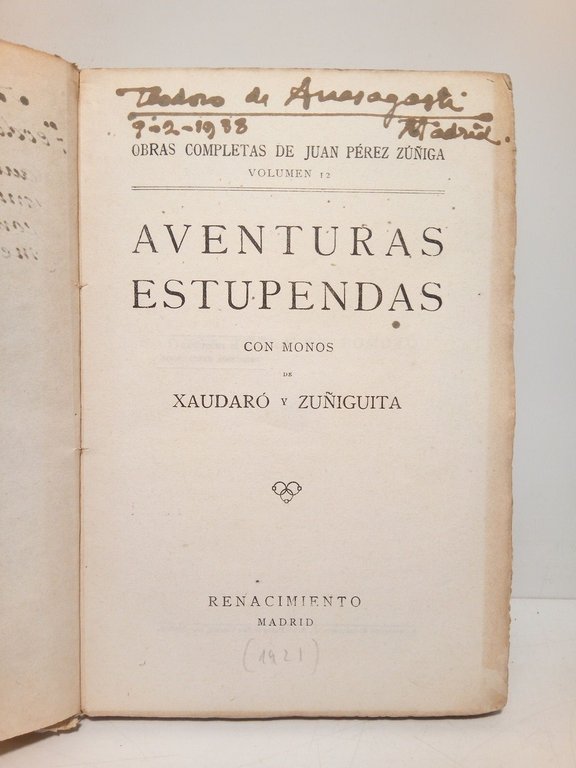Aventuras estupendas / Con monos [ilustraciones] de Xaudaró y Zuñiguita