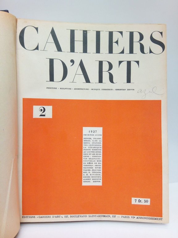 Cahiere D'Art. Nº 2, 3, 4-5, 6, 7-8, 9, 10. …