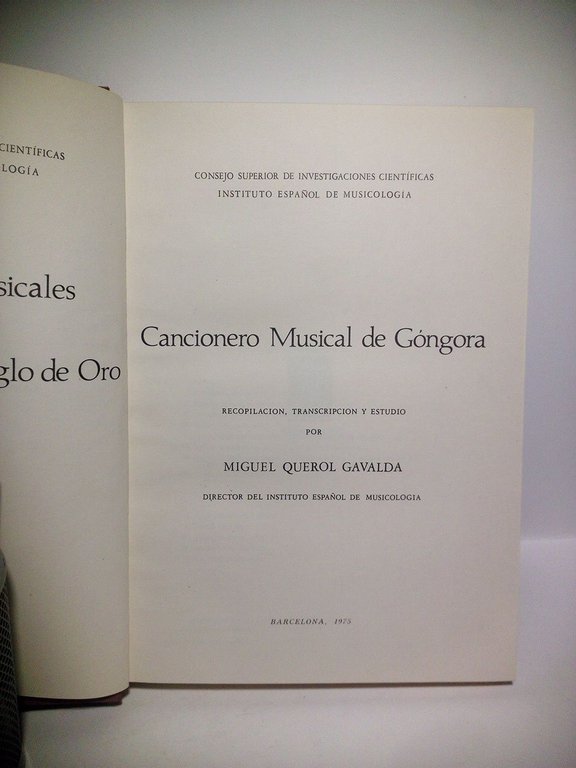 Cancionero Musical de Góngora / Recopilación, transcripción y estudio por …