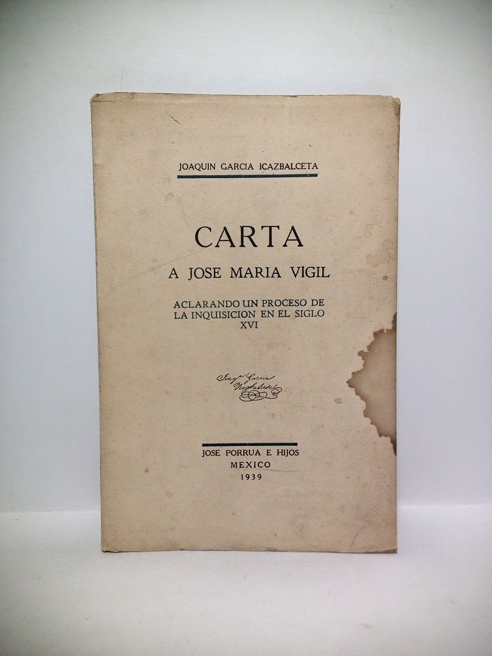 Carta a José María Vigil aclarando un proceso de la …
