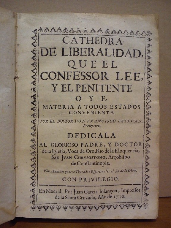 Cathedra de liberalidad, que el confessor lee, y el penitente … | Immagine Gallery 2