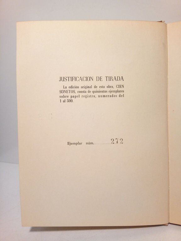 Cien sonetos / Prefacio del Dr. Carlos Blanco Soler