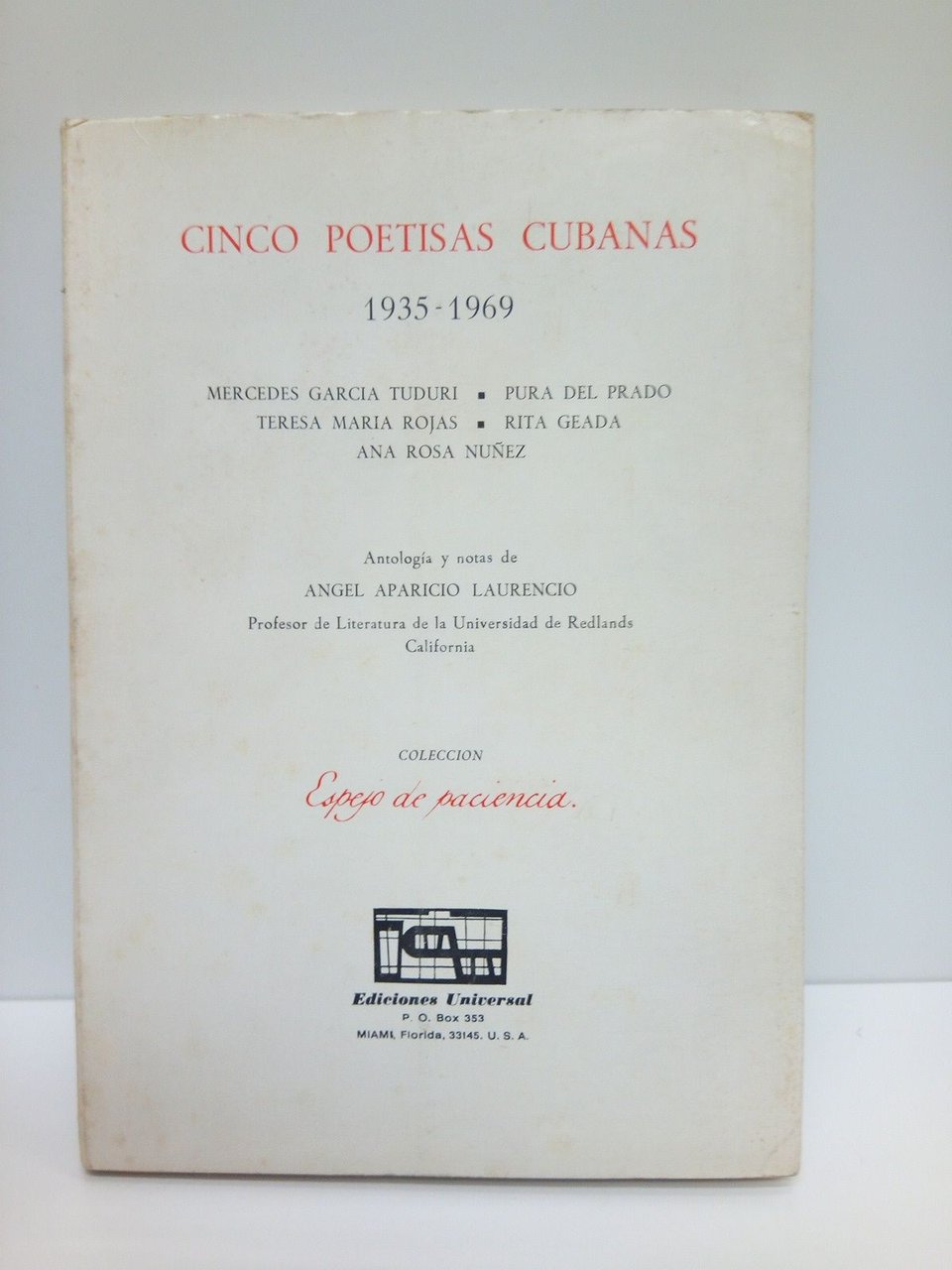 Cinco poetisas cubanas (1935-1969) / Antología y notas de Angel …