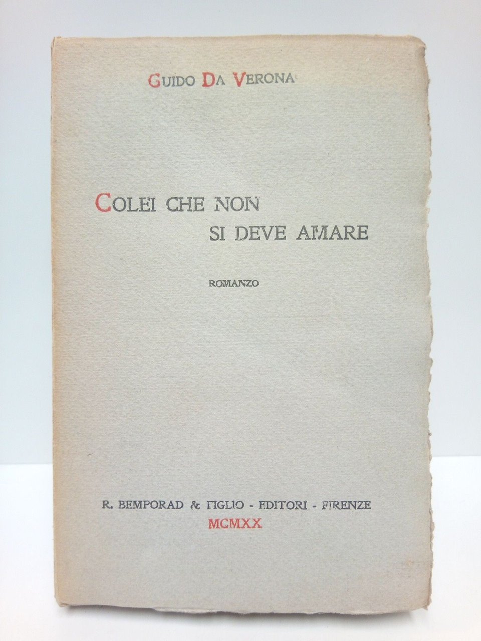 Colei che non si deve amare. (Romanzo) | Immagine principale