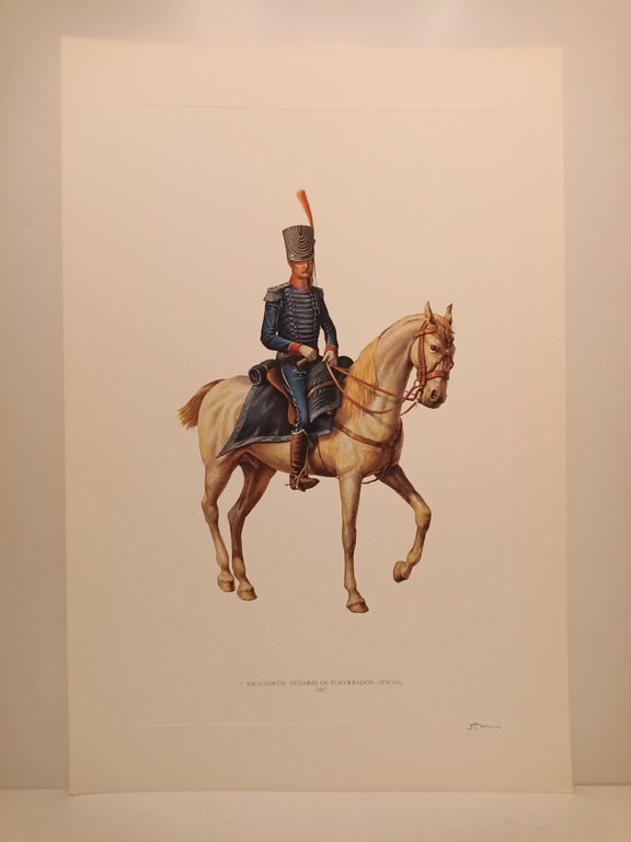 Conjunto de seis litografías mostrando a soldados de diversos Regimientos …