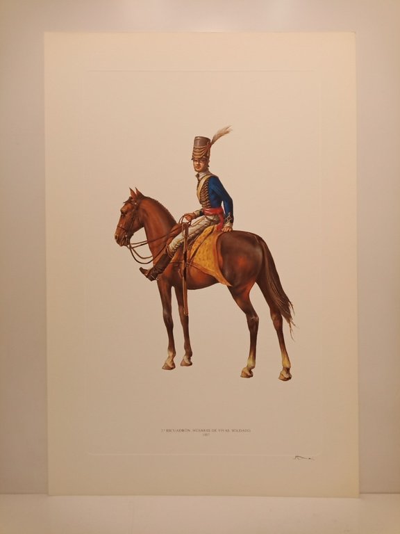 Conjunto de seis litografías mostrando a soldados de diversos Regimientos …