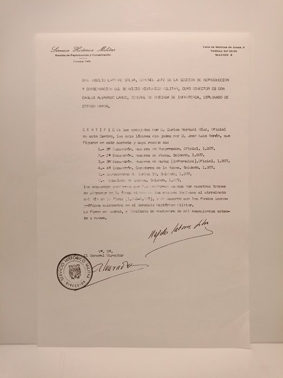 Conjunto de seis litografías mostrando a soldados de diversos Regimientos …