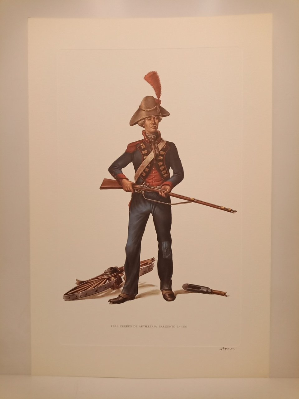 Conjunto de seis litografías mostrando a soldados del Real Cuerpo …