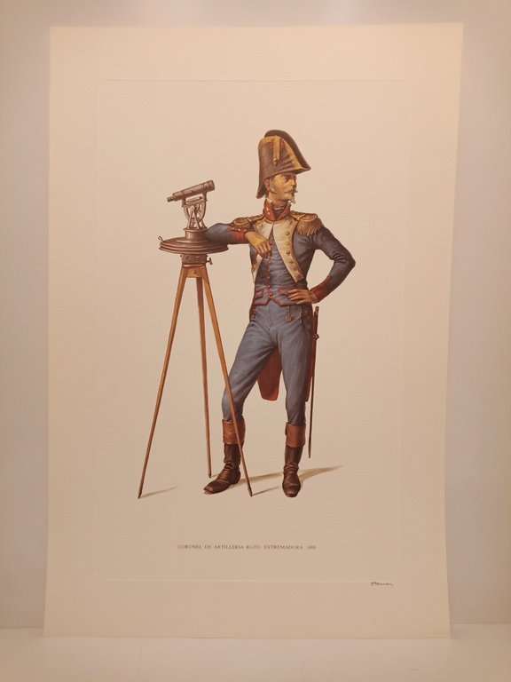 Conjunto de seis litografías mostrando a soldados del Real Cuerpo …