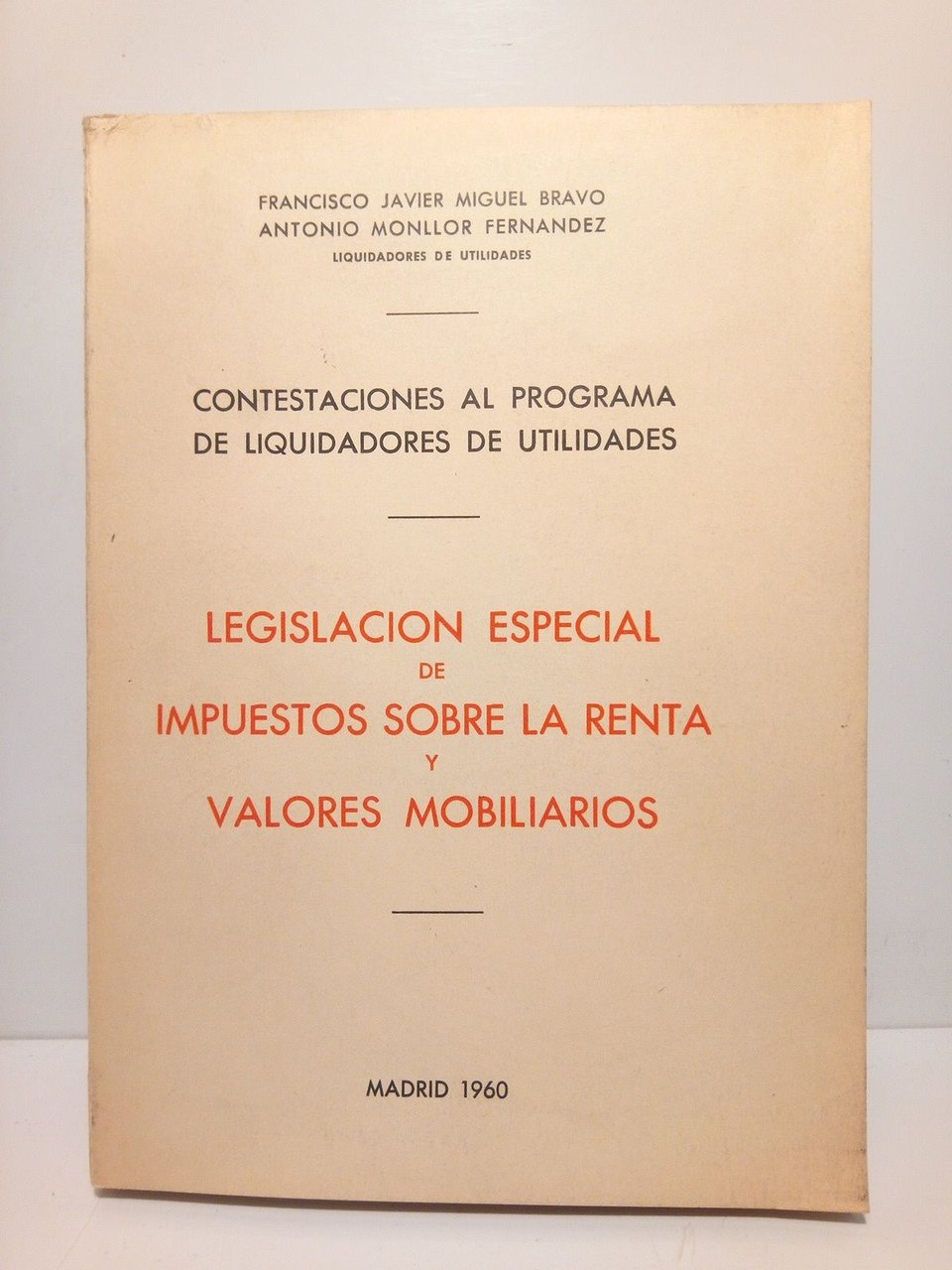 Contestaciones al programa de liquidadores de utilidades: Legislación especial de …