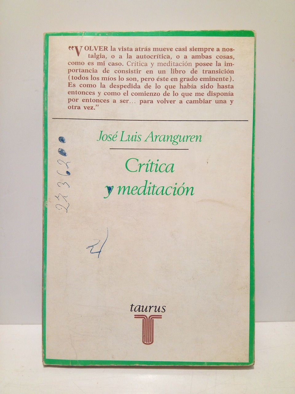 Crítica y meditación | Immagine principale