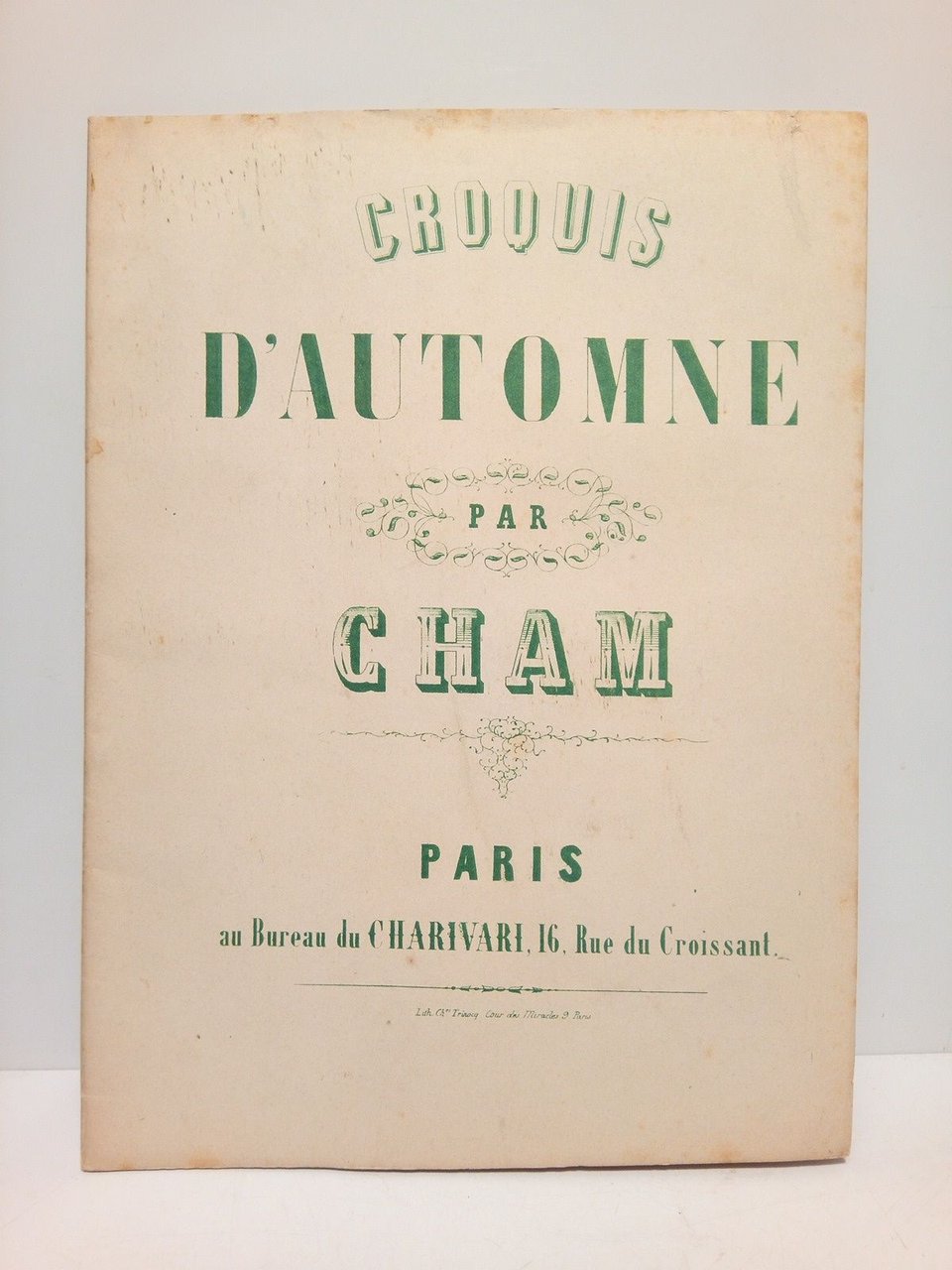 Croquis d'automne. [Bonito álbum de 15 láminas xilográficas satíricas en …