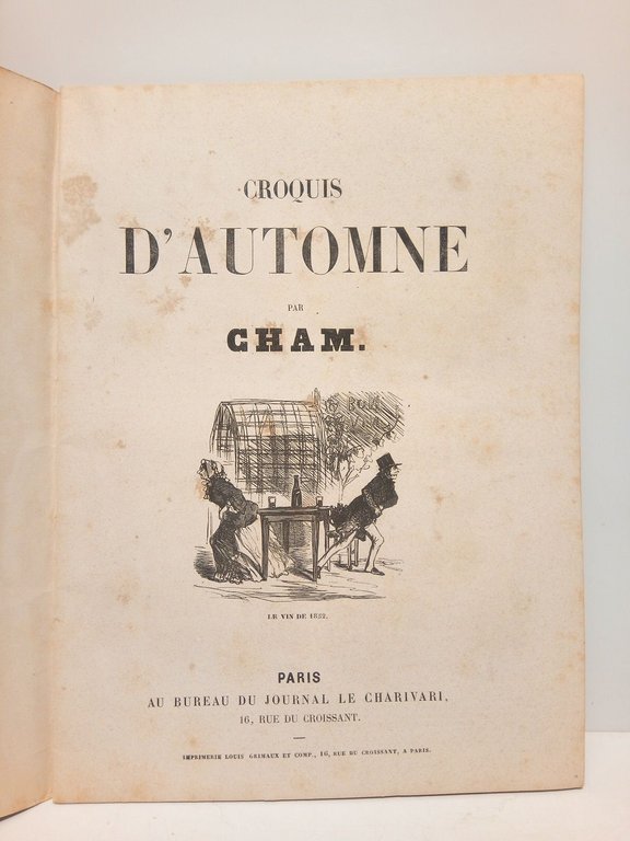 Croquis d'automne. [Bonito álbum de 15 láminas xilográficas satíricas en …