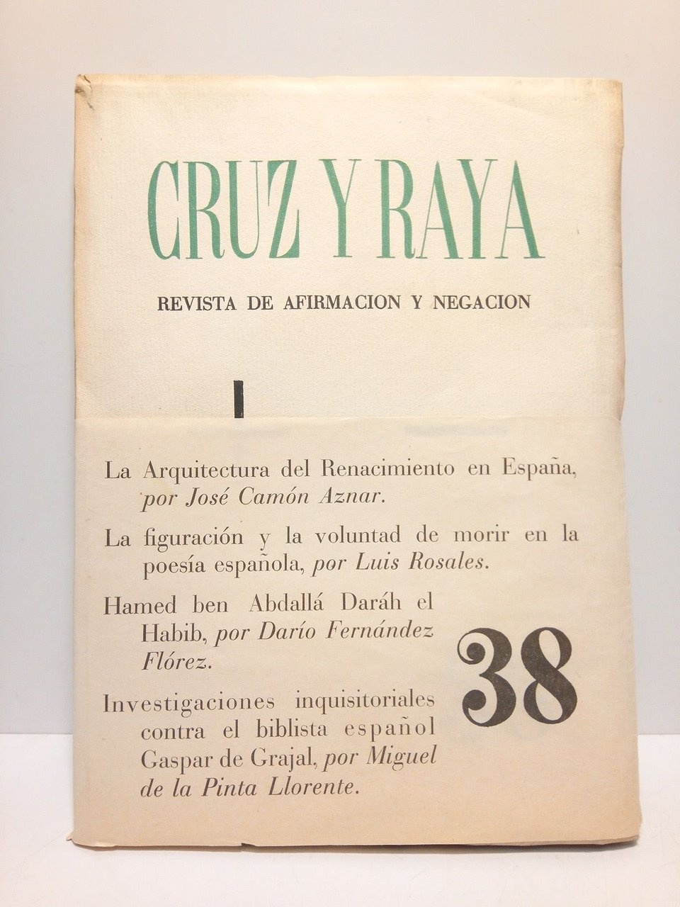 Cruz y Raya. Revista de Afirmación y Negación. Nº 38, … | Immagine principale