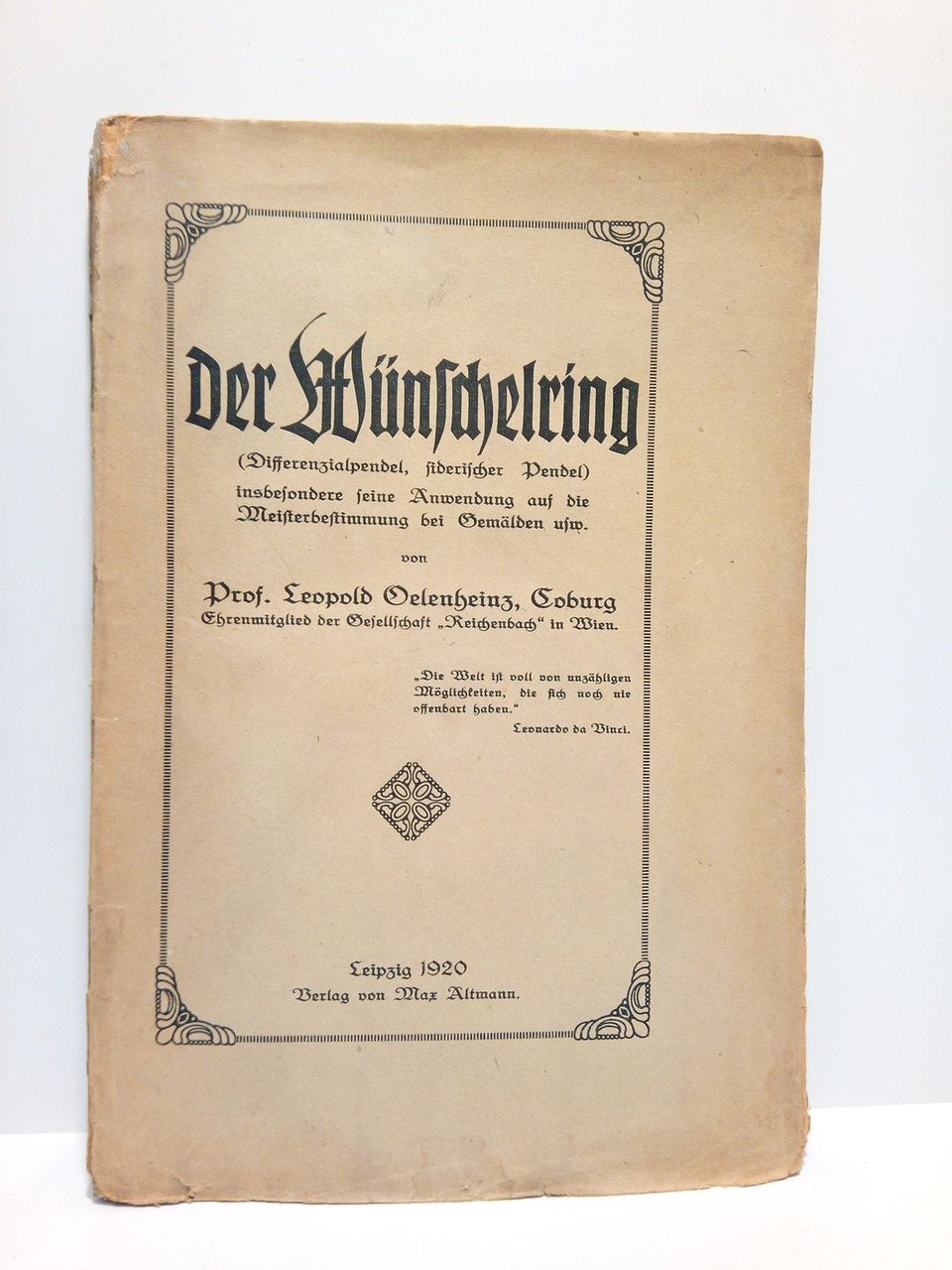 Der Wünschelring. ( Differenzialpendel, siderischer Pendel), insbesondere seine Auwendung auf … | Immagine principale