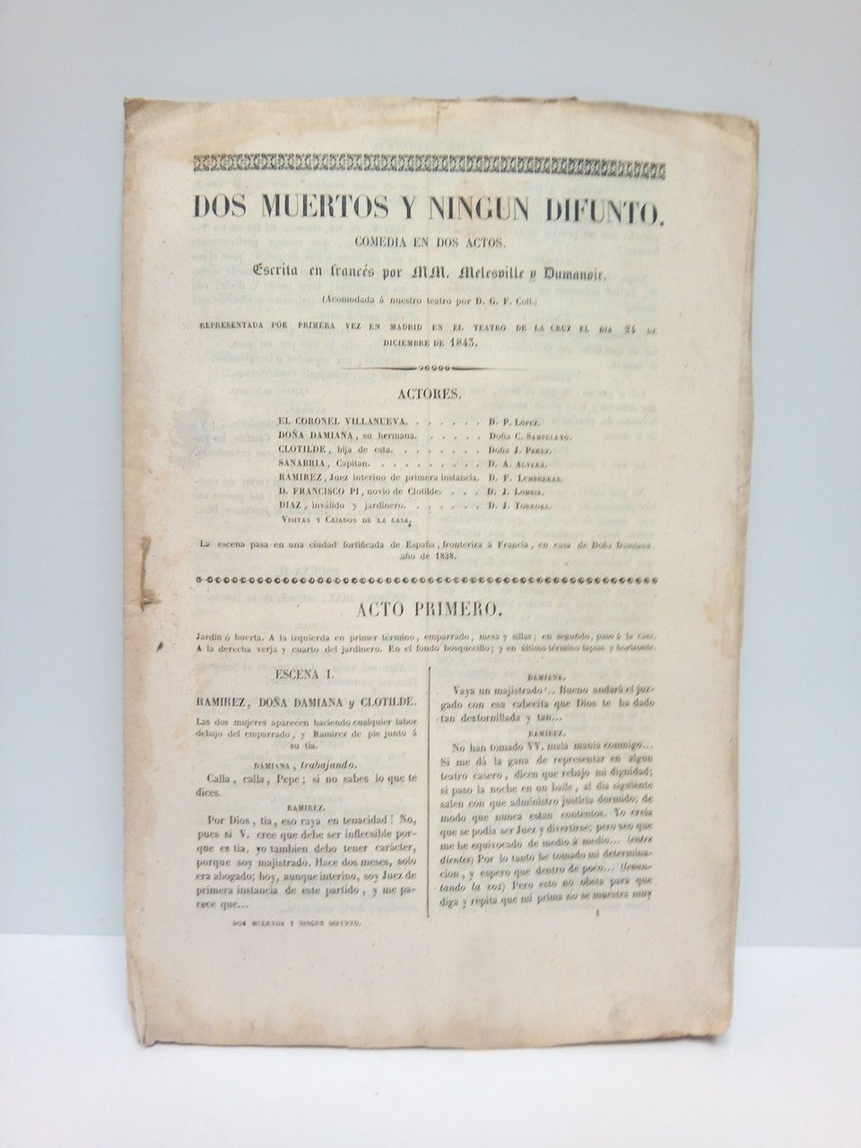 Dos muertos y ningún difunto. (Comedia en dos actos. Escrita … | Immagine principale
