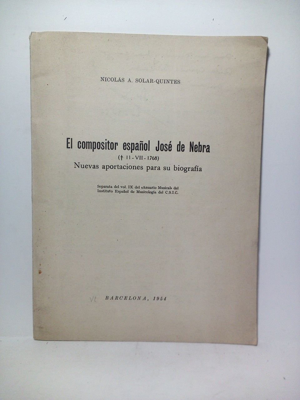 El compositor español josé de Nebra (+ 11-VII-1768): Nuevas aportaciones … | Immagine principale
