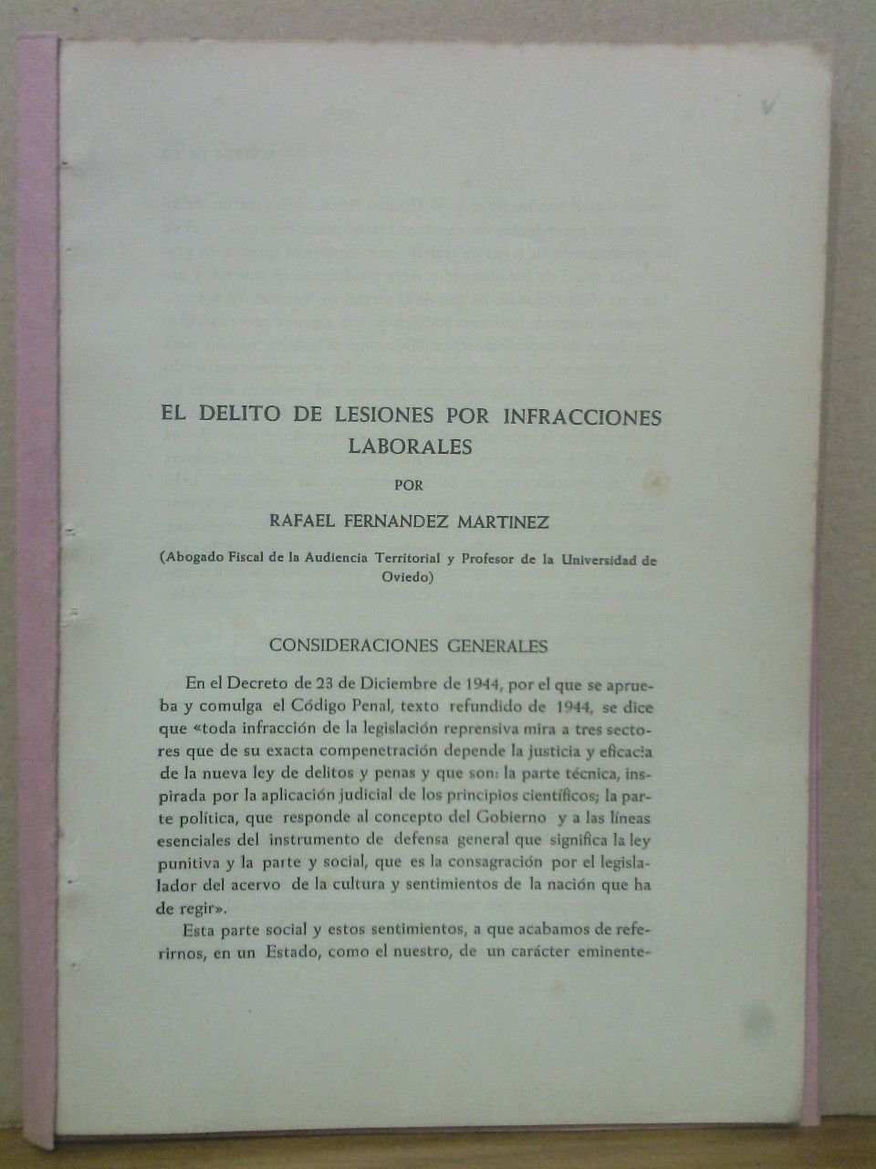 El delito de lesiones por infracciones laborales