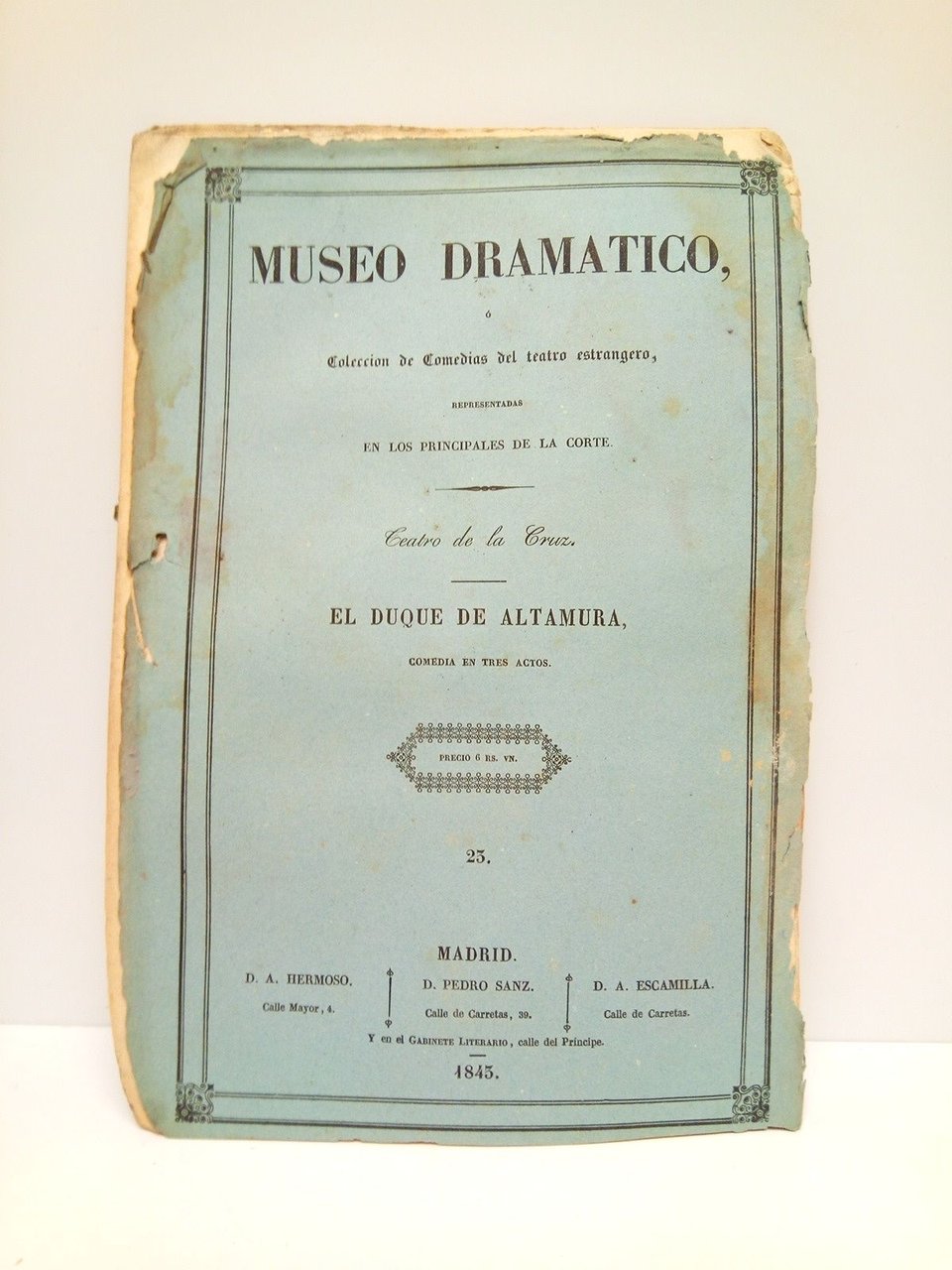 El Duque de Altamura. (Comedia en tres actos. Sacada de … | Immagine principale