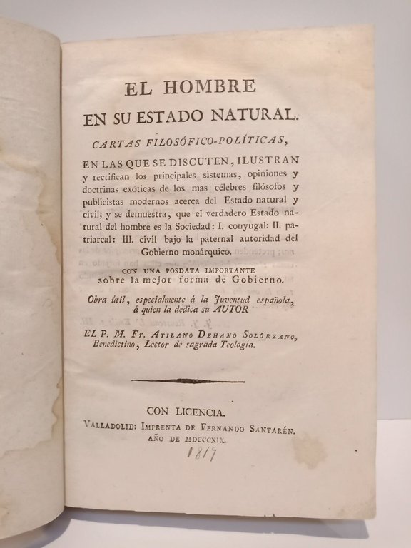 EL HOMBRE EN SU ESTADO NATURAL. Cartas filosófico-políticas, en las … | Immagine Gallery 2