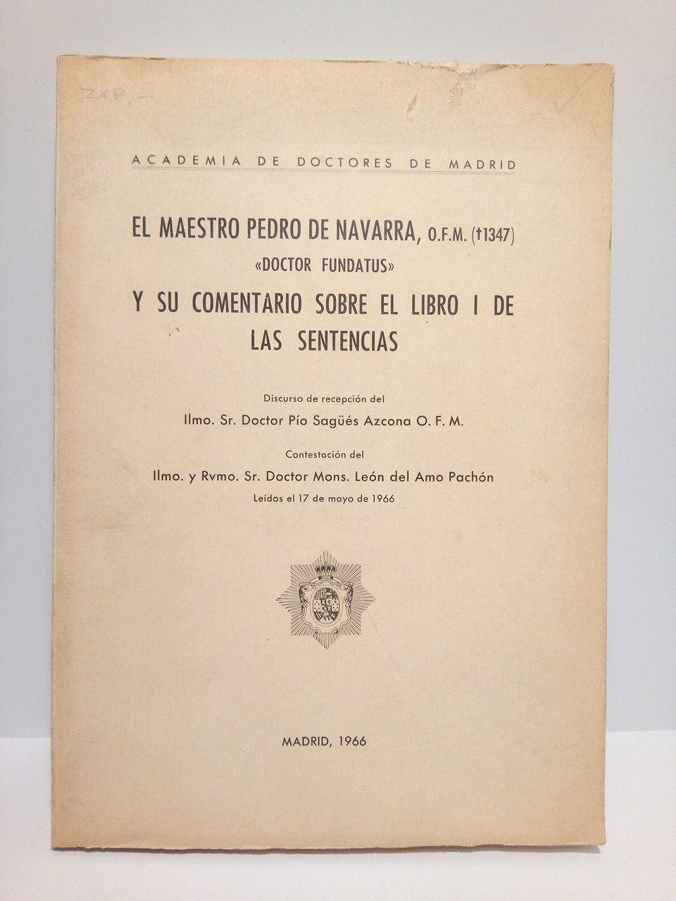 El Maestro Pedro de Navarra, O.F.M.[+1347] "Doctor Fundatus" y su … | Immagine principale