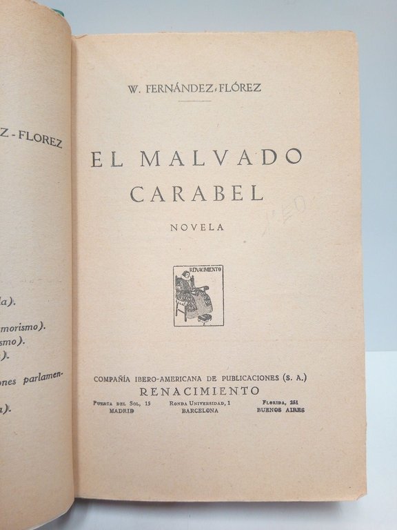 El malvado Carabel. (Novela)