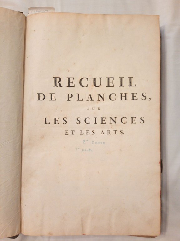 [Encyclopedie.]: RECUEIL DES PLANCHES, SUR LES SCIENCES, LES ARTS LIBERAUX, …