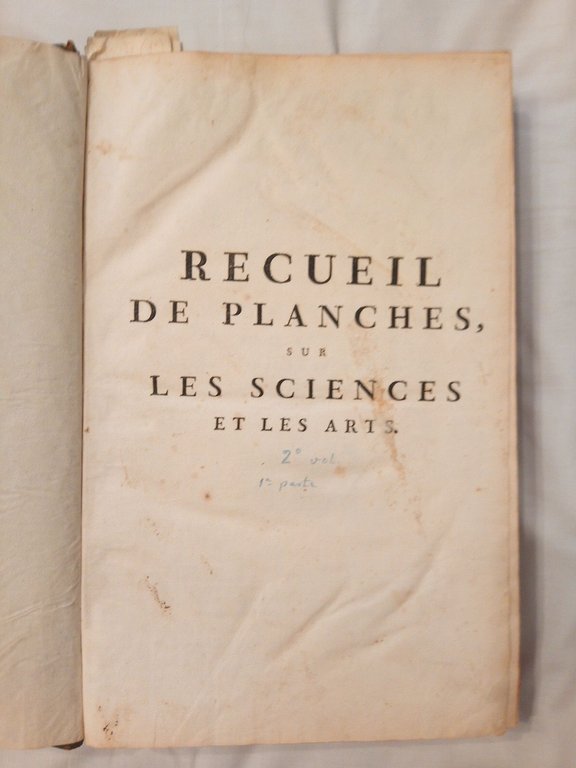 [Encyclopedie.]: RECUEIL DES PLANCHES, SUR LES SCIENCES, LES ARTS LIBERAUX, …