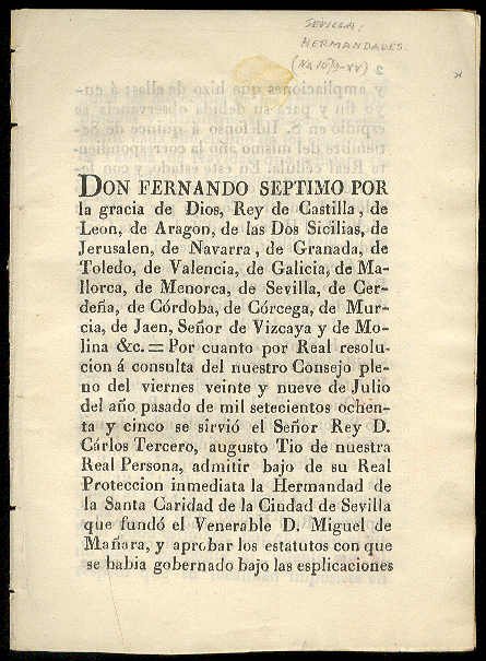 [Escrito dirigido al] Muy Poderoso Señor Don Fernando Septimo sobre … | Immagine principale