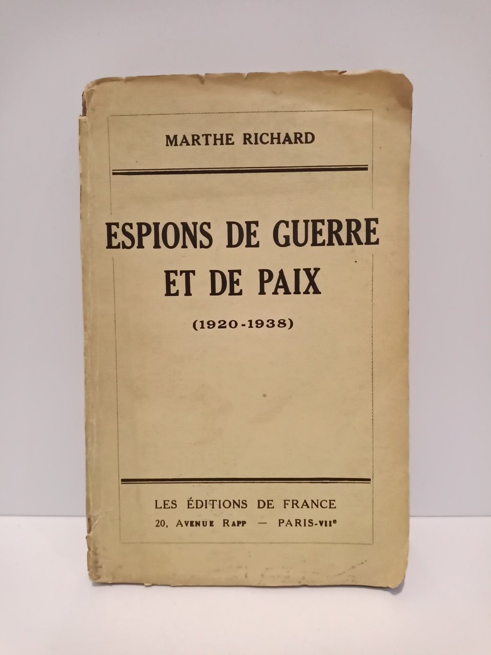 Espions de guerre et de paix (1920-1938)