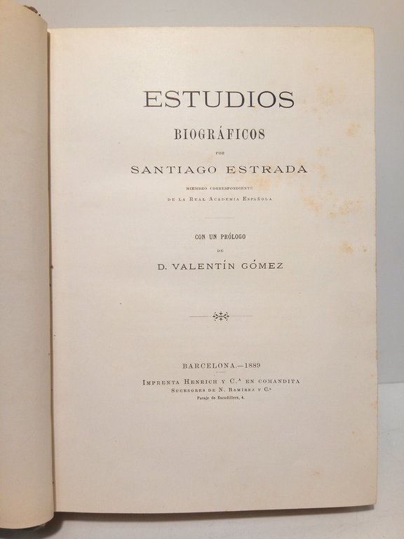 Estudios biográficos / Con un prólogo de D. Valentín Gómez … | Immagine Gallery 3
