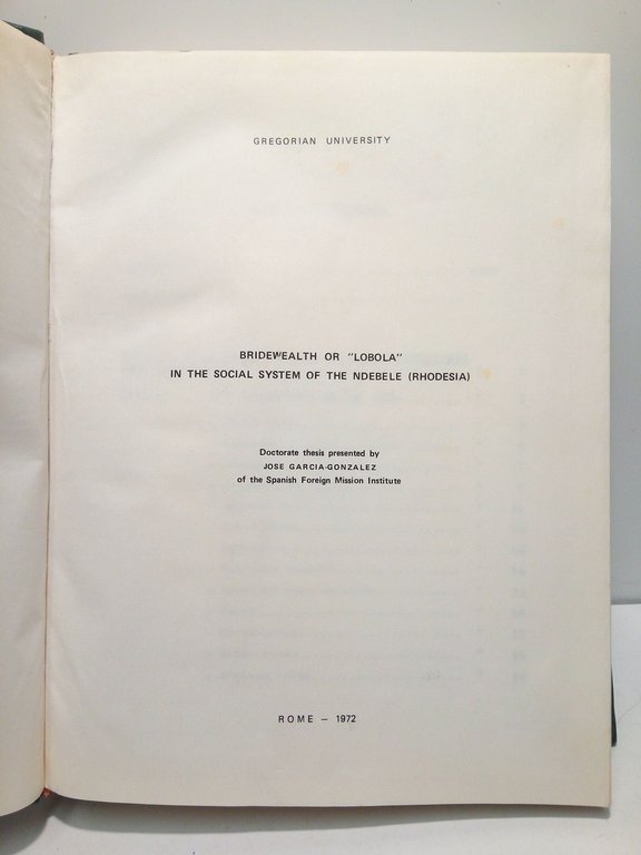 Gregorian University: Bridewealth or "LOBOLA" in the social system of … | Immagine Gallery 3