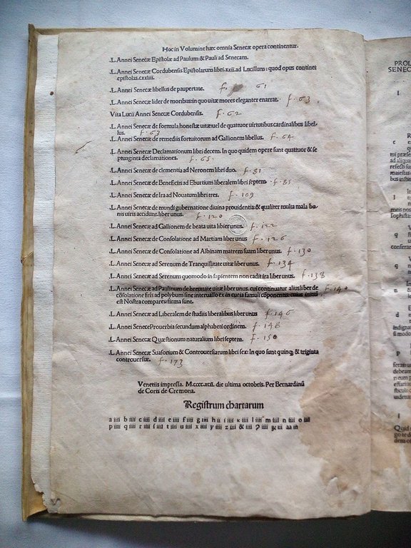 [h. 1 -recto- sin numerar] Senece omnia opera / [h. …