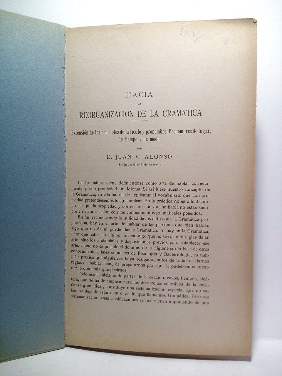 Hacia la reorganización de la gramática: Extensión de los conceptos …