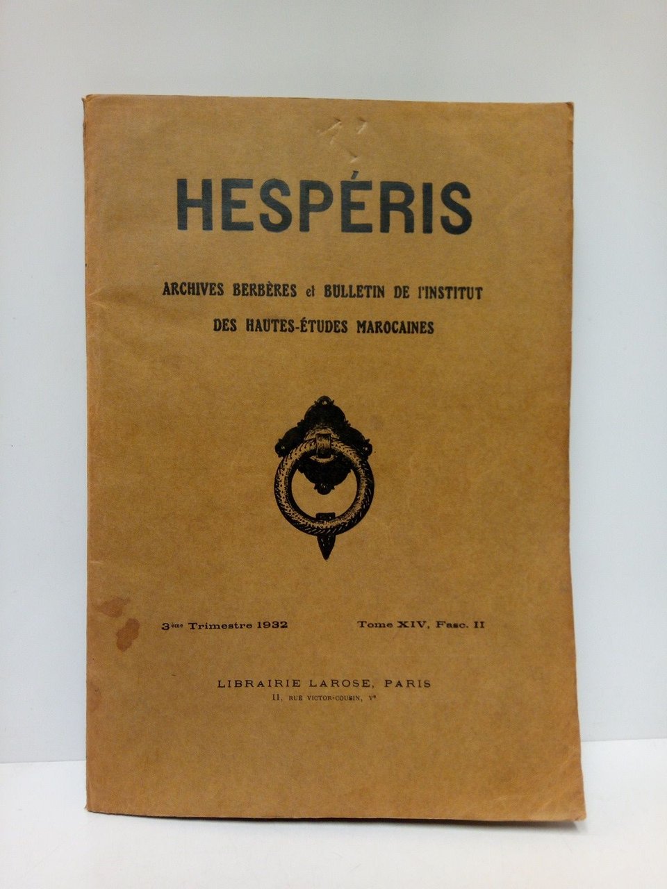 HESPERIS. Archives Berbères ey Bulletin de l'Istitut des Hautes-Etudes Marocaines. … | Immagine principale