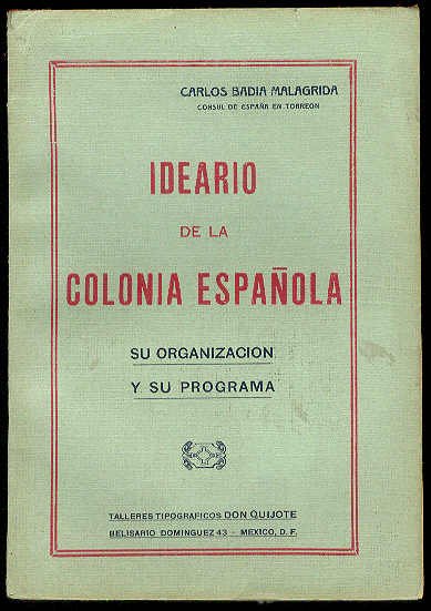 Ideario de la colonia española: Su organización y su programa, … | Immagine principale