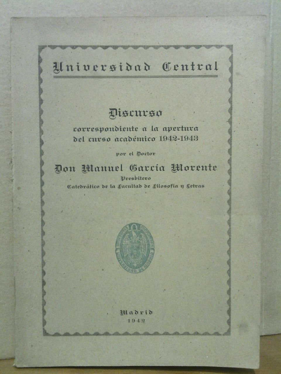 Ideas para una filosofía de la historia de España. (Universidad … | Immagine principale