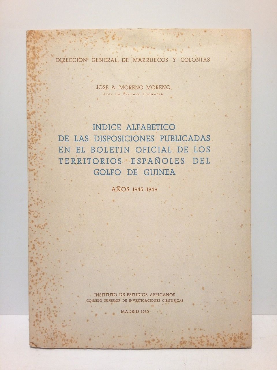 Indice alfabético de las disposiciones publicadas en el Boletín Oficial … | Immagine principale