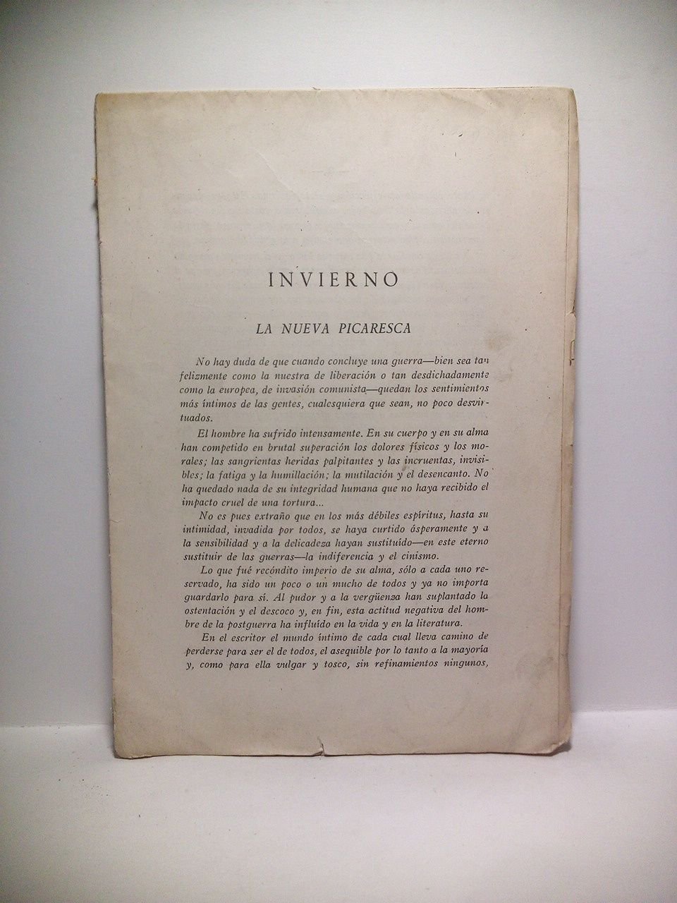 Invierno. La nueva picaresca | Immagine principale