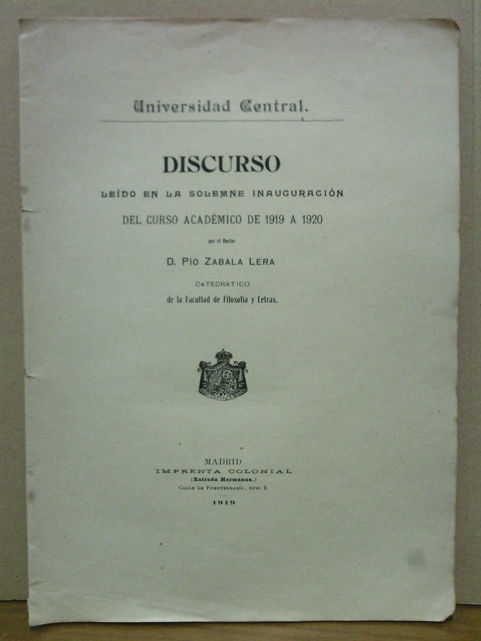 La Autonomía Universitaria. (Discurso leído en la solemne inauguración del …